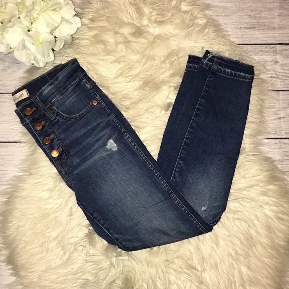 Madewell 10” High Rise Skinny Distressed Jeans